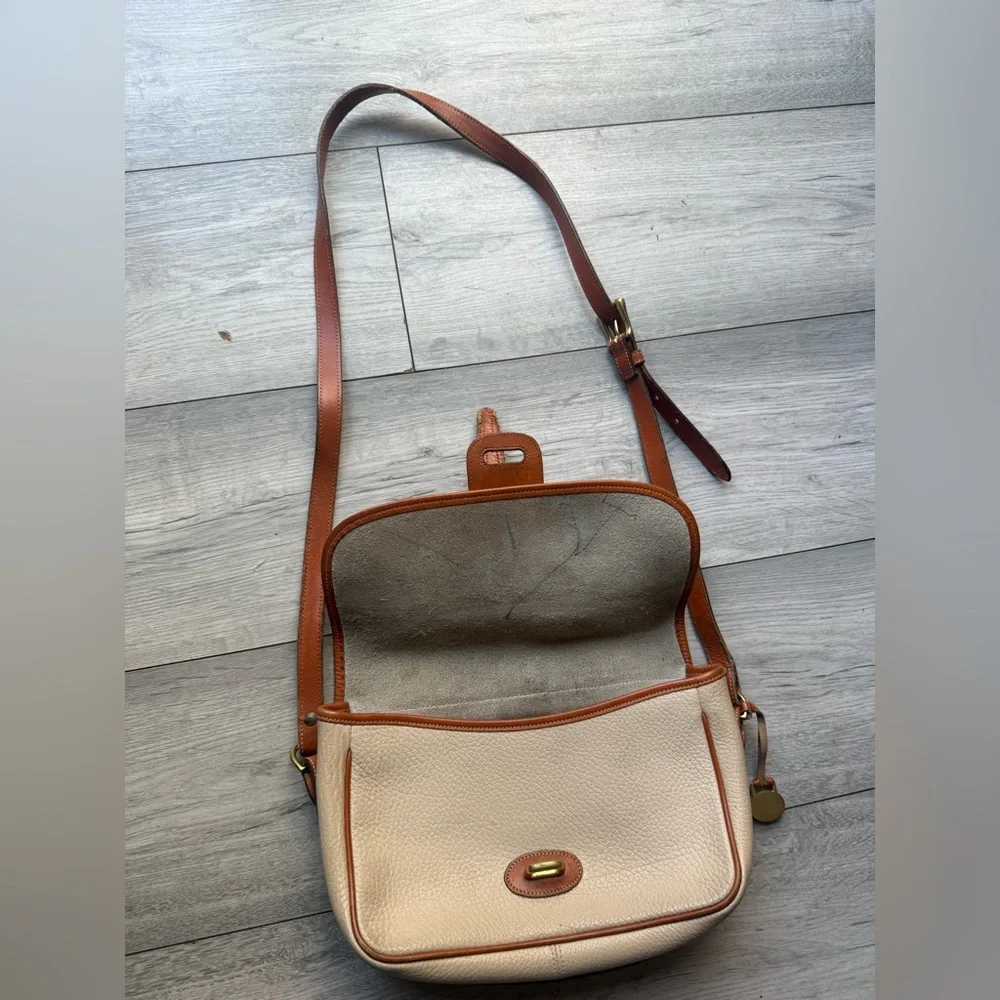 Dooney & Bourke Vintage Crossbody Leather-Trim Beige - Picture 4 of 9